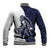 Funny Bigfoot Blue Military Texture Fish Baseball Jacket - Wonder Print Shop
