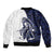 Funny Bigfoot Blue Military Texture Fish Bomber Jacket - Wonder Print Shop