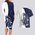 Funny Bigfoot Blue Military Texture Fish Couples Matching Long Sleeve Bodycon Dress and Hawaiian Shirt - Wonder Print Shop