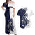 Funny Bigfoot Blue Military Texture Fish Couples Matching Off Shoulder Maxi Dress and Hawaiian Shirt - Wonder Print Shop