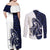 Funny Bigfoot Blue Military Texture Fish Couples Matching Off Shoulder Maxi Dress and Long Sleeve Button Shirt - Wonder Print Shop