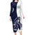 Funny Bigfoot Blue Military Texture Fish Family Matching Long Sleeve Bodycon Dress and Hawaiian Shirt - Wonder Print Shop