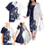 Funny Bigfoot Blue Military Texture Fish Family Matching Off The Shoulder Long Sleeve Dress and Hawaiian Shirt - Wonder Print Shop
