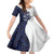 Funny Bigfoot Blue Military Texture Fish Family Matching Off Shoulder Short Dress and Hawaiian Shirt - Wonder Print Shop