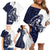 Funny Bigfoot Blue Military Texture Fish Family Matching Off Shoulder Short Dress and Hawaiian Shirt - Wonder Print Shop
