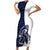Funny Bigfoot Blue Military Texture Fish Family Matching Short Sleeve Bodycon Dress and Hawaiian Shirt - Wonder Print Shop