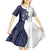 Funny Bigfoot Blue Military Texture Fish Kid Short Sleeve Dress - Wonder Print Shop