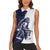 Funny Bigfoot Blue Military Texture Fish Women Sleeveless Polo Shirt - Wonder Print Shop