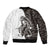 Funny Bigfoot Gray Military Texture Fish Bomber Jacket - Wonder Print Shop