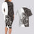Funny Bigfoot Gray Military Texture Fish Couples Matching Long Sleeve Bodycon Dress and Hawaiian Shirt - Wonder Print Shop