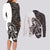 Funny Bigfoot Gray Military Texture Fish Couples Matching Long Sleeve Bodycon Dress and Long Sleeve Button Shirt - Wonder Print Shop