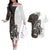 Funny Bigfoot Gray Military Texture Fish Couples Matching Off The Shoulder Long Sleeve Dress and Hawaiian Shirt - Wonder Print Shop