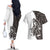 Funny Bigfoot Gray Military Texture Fish Couples Matching Off The Shoulder Long Sleeve Dress and Hawaiian Shirt - Wonder Print Shop