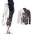 Funny Bigfoot Gray Military Texture Fish Couples Matching Off The Shoulder Long Sleeve Dress and Long Sleeve Button Shirt