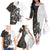 Funny Bigfoot Gray Military Texture Fish Family Matching Off The Shoulder Long Sleeve Dress and Hawaiian Shirt - Wonder Print Shop