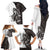 Funny Bigfoot Gray Military Texture Fish Family Matching Off The Shoulder Long Sleeve Dress and Hawaiian Shirt - Wonder Print Shop