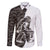 Funny Bigfoot Gray Military Texture Fish Family Matching Off The Shoulder Long Sleeve Dress and Hawaiian Shirt - Wonder Print Shop