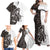 Funny Bigfoot Gray Military Texture Fish Family Matching Off Shoulder Maxi Dress and Hawaiian Shirt - Wonder Print Shop