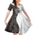 Funny Bigfoot Gray Military Texture Fish Family Matching Off Shoulder Short Dress and Hawaiian Shirt - Wonder Print Shop