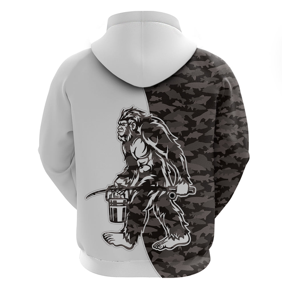 Funny Bigfoot Gray Military Texture Fish Hoodie - Wonder Print Shop