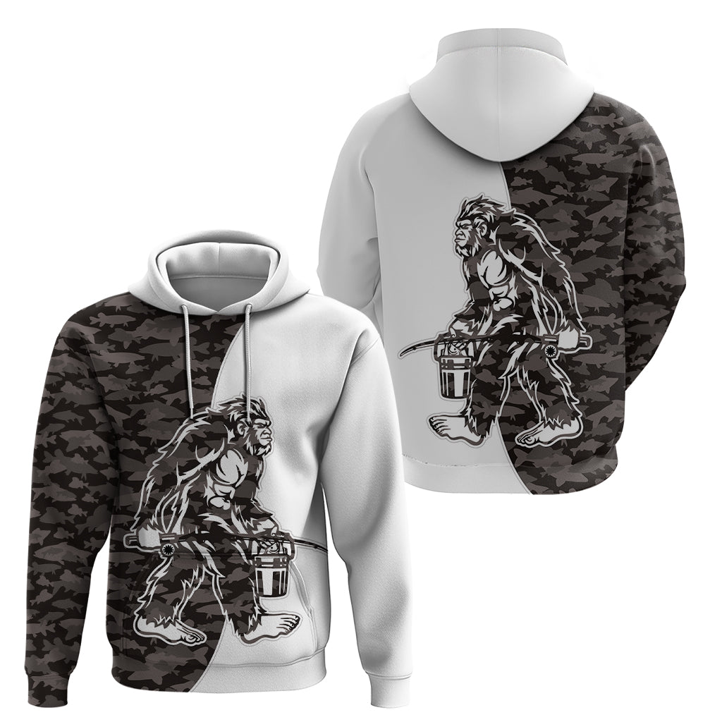 Funny Bigfoot Gray Military Texture Fish Hoodie - Wonder Print Shop