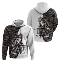 Funny Bigfoot Gray Military Texture Fish Hoodie - Wonder Print Shop