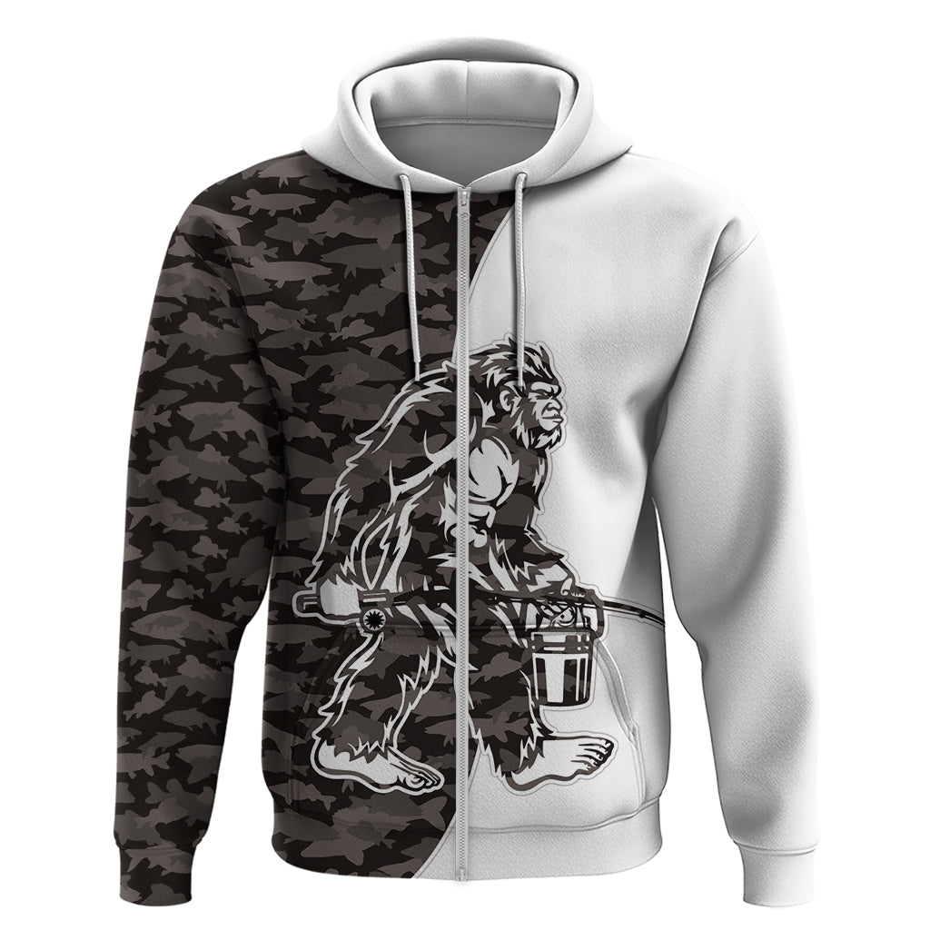 Funny Bigfoot Gray Military Texture Fish Hoodie - Wonder Print Shop