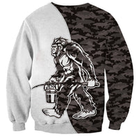Funny Bigfoot Gray Military Texture Fish Sweatshirt - Wonder Print Shop
