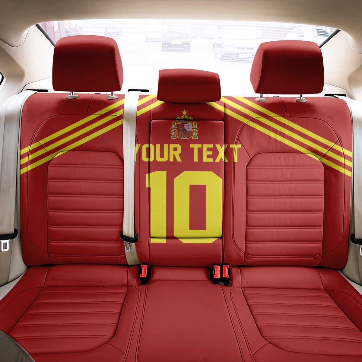 Custom Spain Football 2024 Road To The Champion Back Car Seat Cover Vamos a Espana - Wonder Print Shop