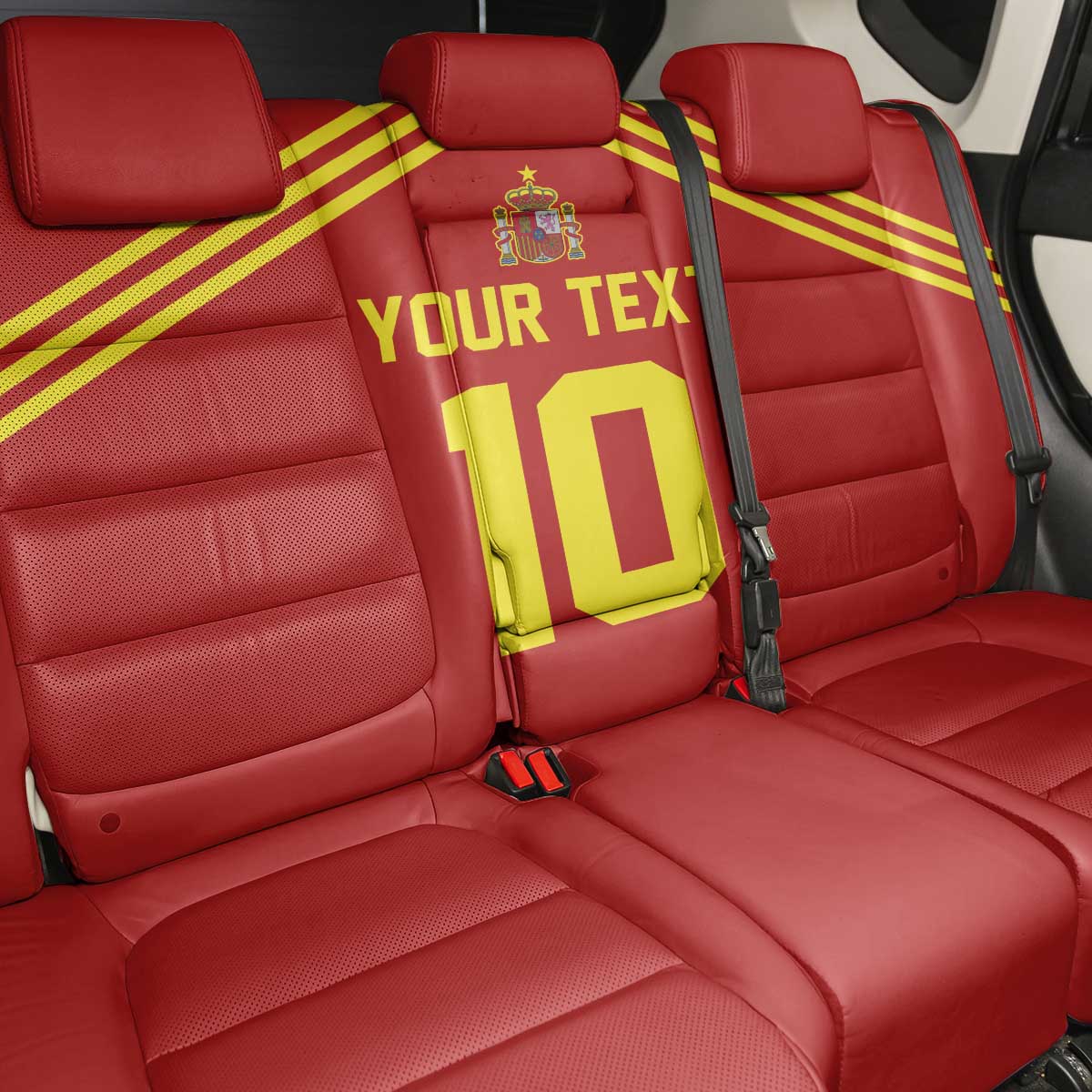 Custom Spain Football 2024 Road To The Champion Back Car Seat Cover Vamos a Espana - Wonder Print Shop
