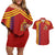 Custom Spain Football 2024 Road To The Champion Couples Matching Off Shoulder Short Dress and Hawaiian Shirt Vamos a Espana - Wonder Print Shop