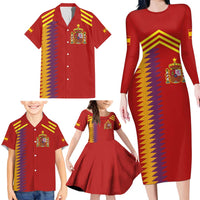 Custom Spain Football 2024 Road To The Champion Family Matching Long Sleeve Bodycon Dress and Hawaiian Shirt Vamos a Espana - Wonder Print Shop