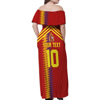 Custom Spain Football 2024 Road To The Champion Family Matching Off Shoulder Maxi Dress and Hawaiian Shirt Vamos a Espana - Wonder Print Shop