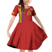 Custom Spain Football 2024 Road To The Champion Family Matching Off Shoulder Short Dress and Hawaiian Shirt Vamos a Espana - Wonder Print Shop