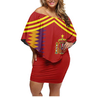 Custom Spain Football 2024 Road To The Champion Family Matching Off Shoulder Short Dress and Hawaiian Shirt Vamos a Espana - Wonder Print Shop