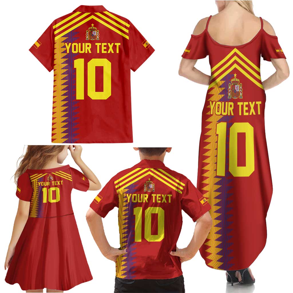 Custom Spain Football 2024 Road To The Champion Family Matching Summer Maxi Dress and Hawaiian Shirt Vamos a Espana - Wonder Print Shop