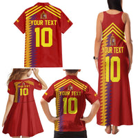 Custom Spain Football 2024 Road To The Champion Family Matching Tank Maxi Dress and Hawaiian Shirt Vamos a Espana - Wonder Print Shop
