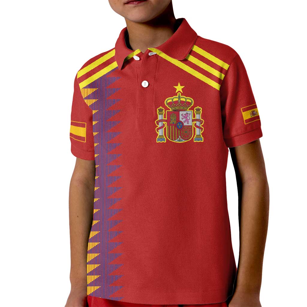 Custom Spain Football 2024 Road To The Champion Kid Polo Shirt Vamos a Espana - Wonder Print Shop