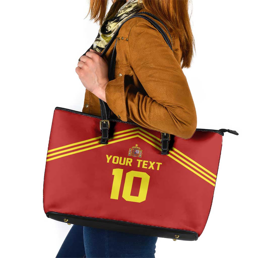 Custom Spain Football 2024 Road To The Champion Leather Tote Bag Vamos a Espana - Wonder Print Shop