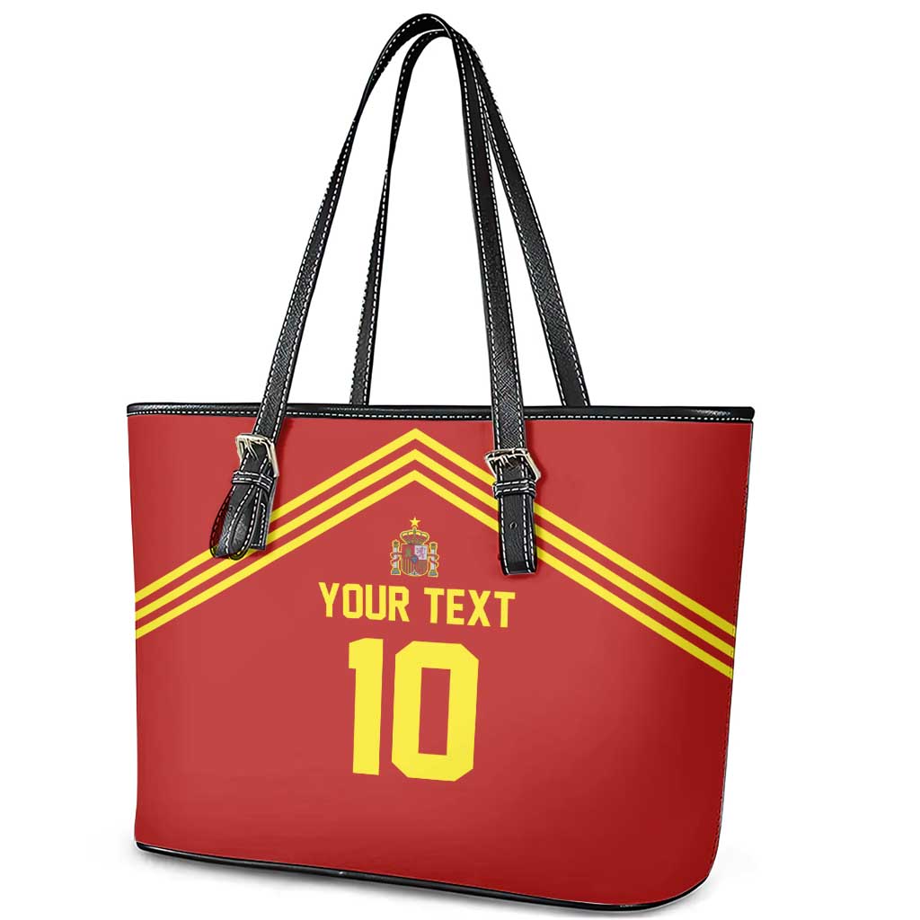 Custom Spain Football 2024 Road To The Champion Leather Tote Bag Vamos a Espana - Wonder Print Shop