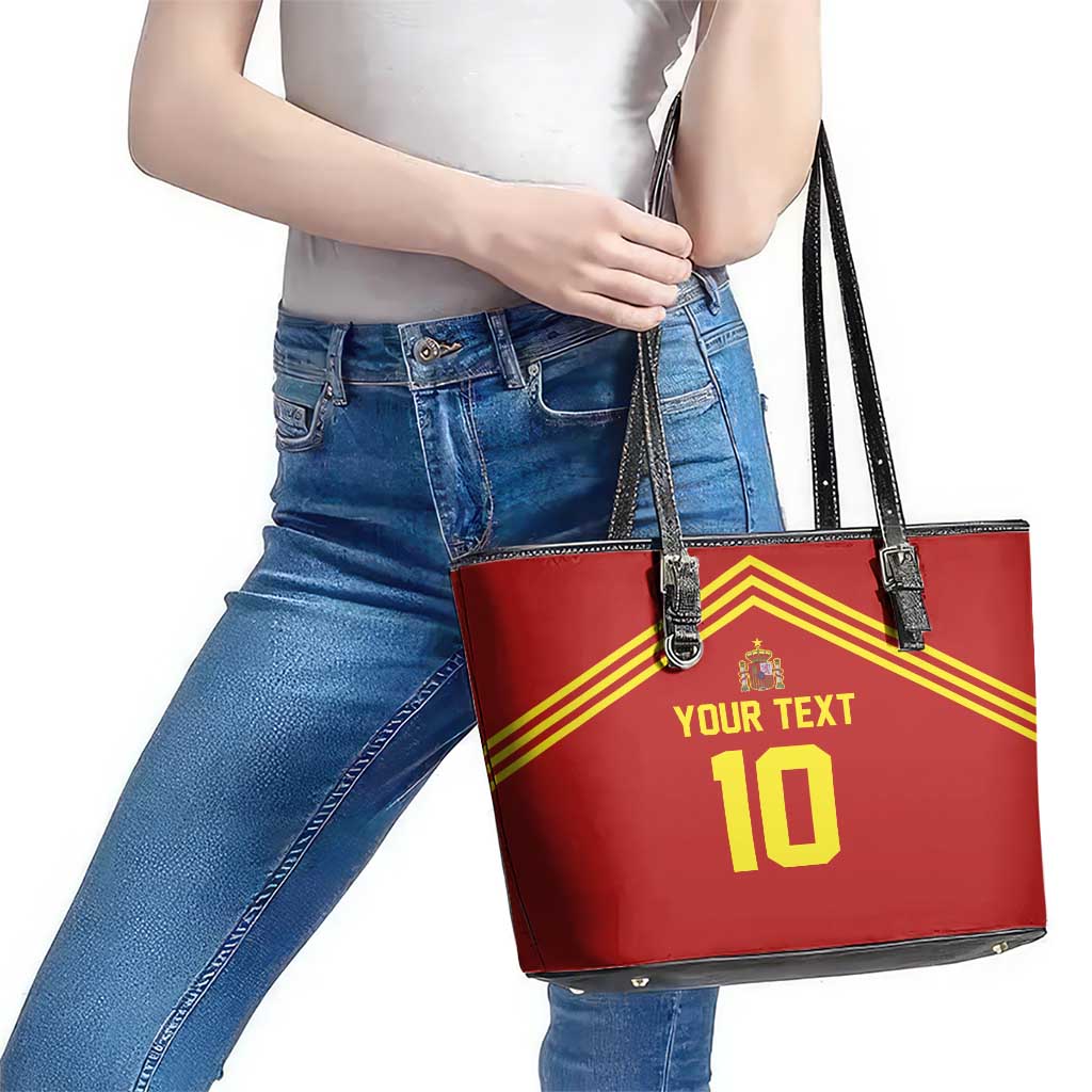 Custom Spain Football 2024 Road To The Champion Leather Tote Bag Vamos a Espana - Wonder Print Shop