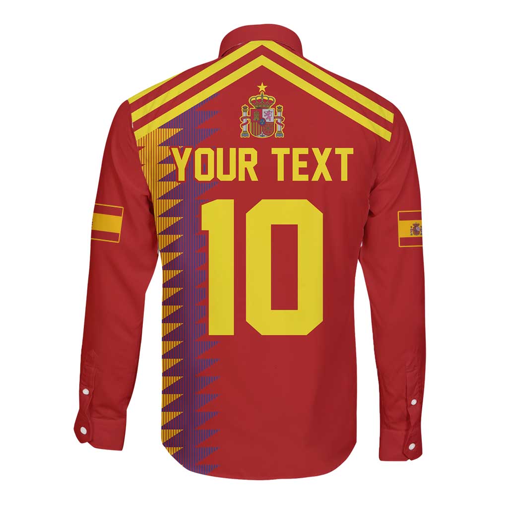 Custom Spain Football 2024 Road To The Champion Long Sleeve Button Shirt Vamos a Espana - Wonder Print Shop