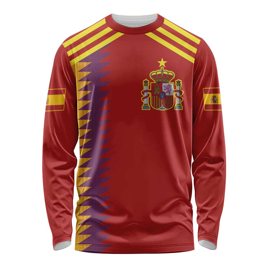 Custom Spain Football 2024 Road To The Champion Long Sleeve Shirt Vamos a Espana - Wonder Print Shop