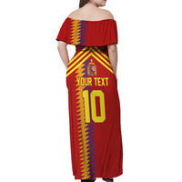 Custom Spain Football 2024 Road To The Champion Off Shoulder Maxi Dress Vamos a Espana - Wonder Print Shop