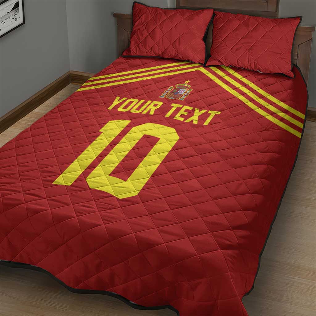 Custom Spain Football 2024 Road To The Champion Quilt Bed Set Vamos a Espana - Wonder Print Shop