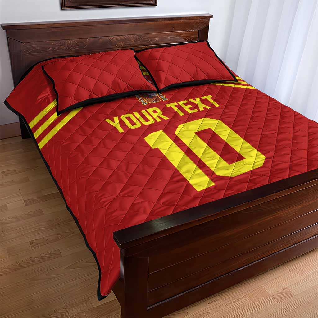 Custom Spain Football 2024 Road To The Champion Quilt Bed Set Vamos a Espana - Wonder Print Shop