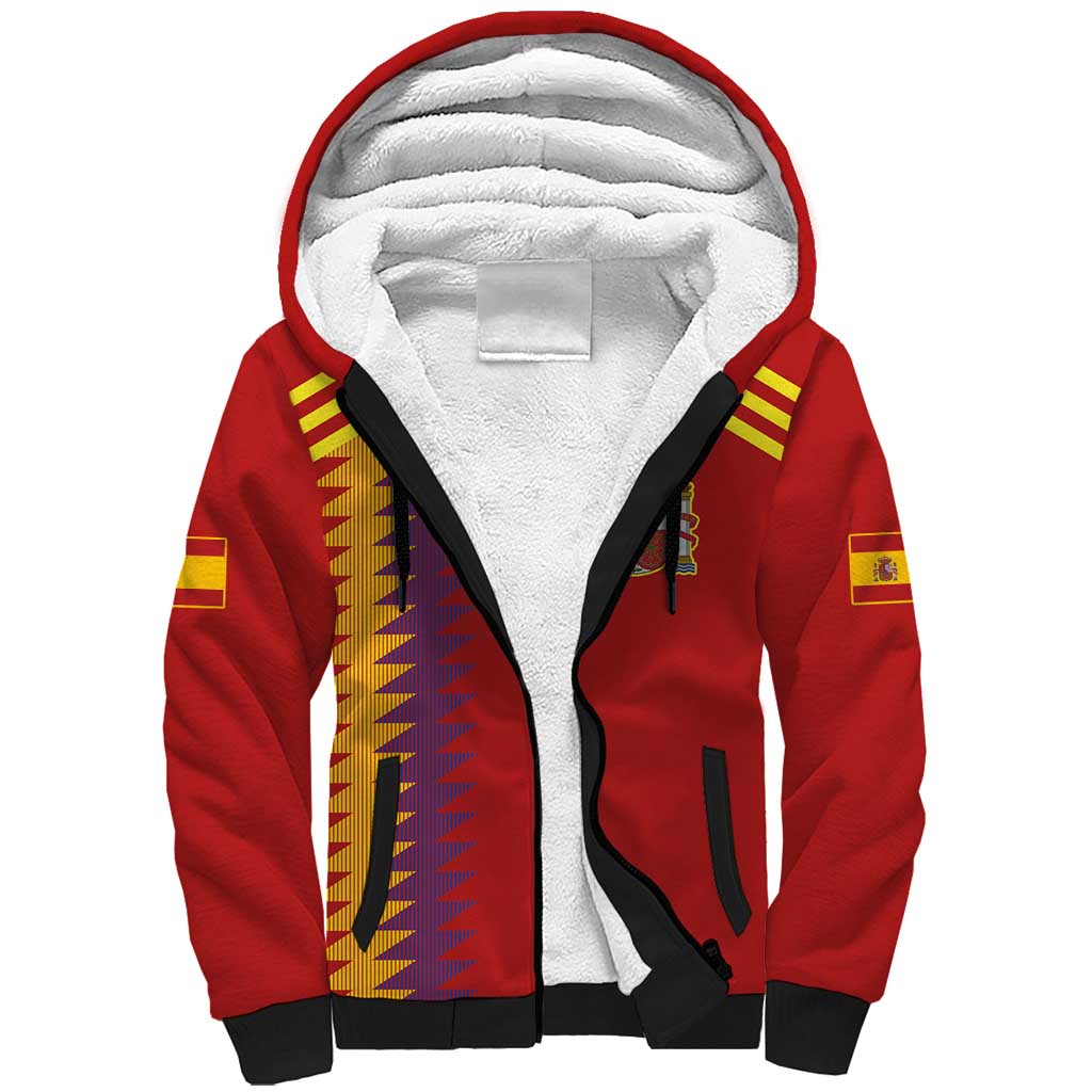 Custom Spain Football 2024 Road To The Champion Sherpa Hoodie Vamos a Espana - Wonder Print Shop