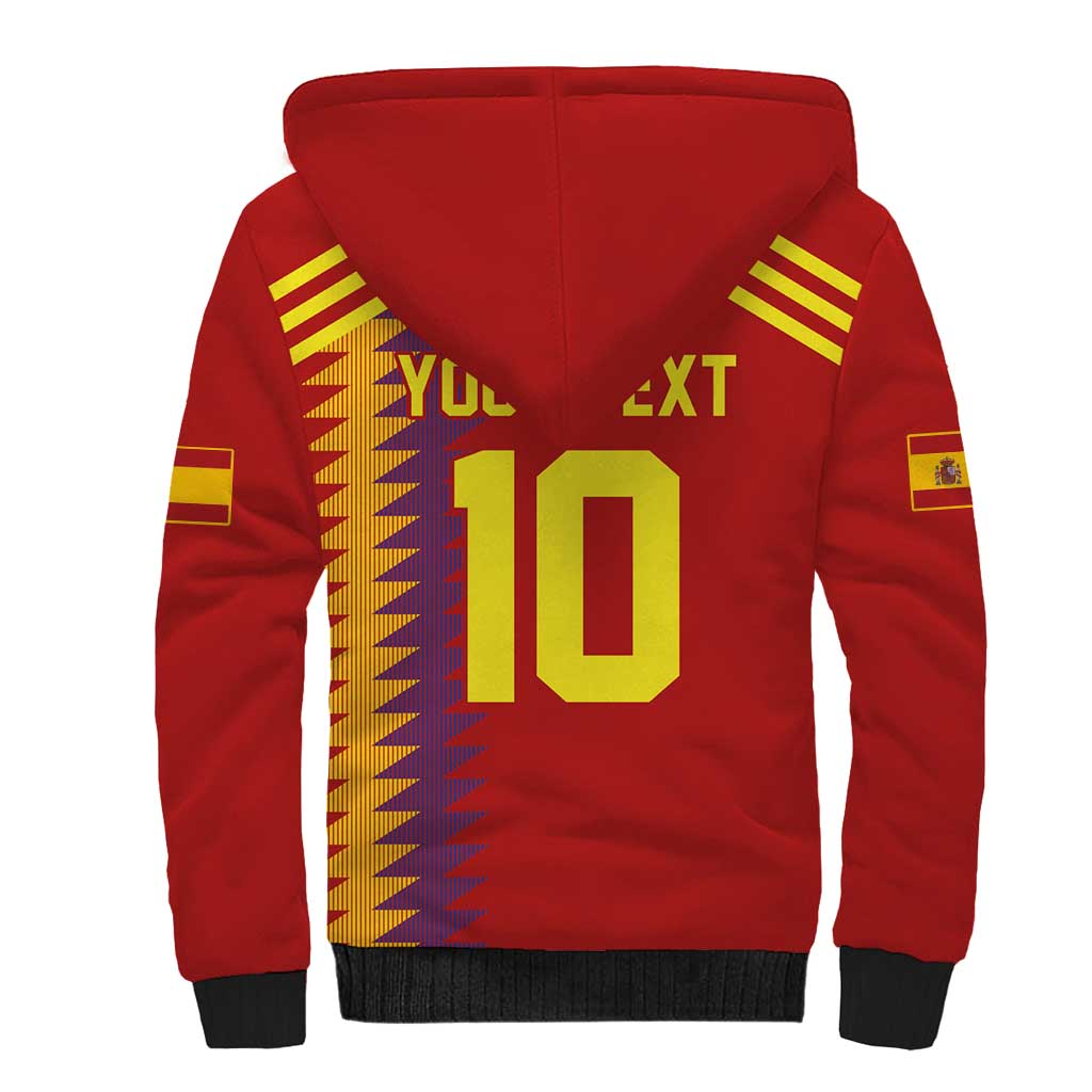 Custom Spain Football 2024 Road To The Champion Sherpa Hoodie Vamos a Espana - Wonder Print Shop