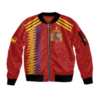 Custom Spain Football 2024 Road To The Champion Sleeve Zip Bomber Jacket Vamos a Espana - Wonder Print Shop