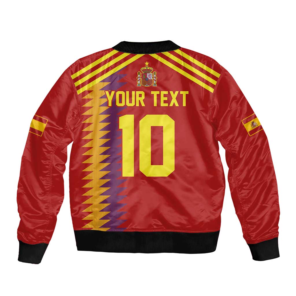 Custom Spain Football 2024 Road To The Champion Sleeve Zip Bomber Jacket Vamos a Espana - Wonder Print Shop